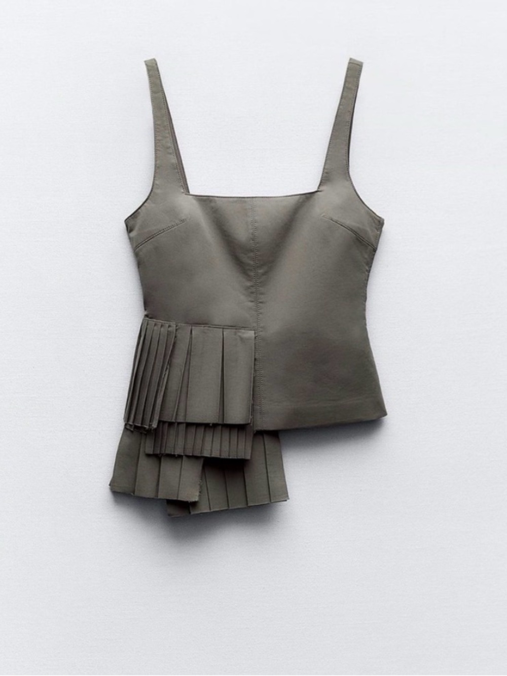 ZARA RUFFLED GABARDINE TOP Large